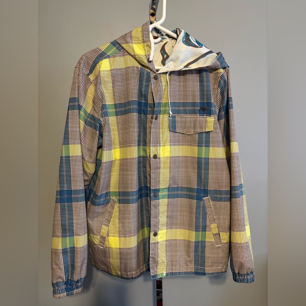 KIRRA Men’s Size M Skater Windbreaker Button Snap Hooded Lightweight Jacket